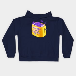 Retro inscription "Let's take a bath together" Kids Hoodie